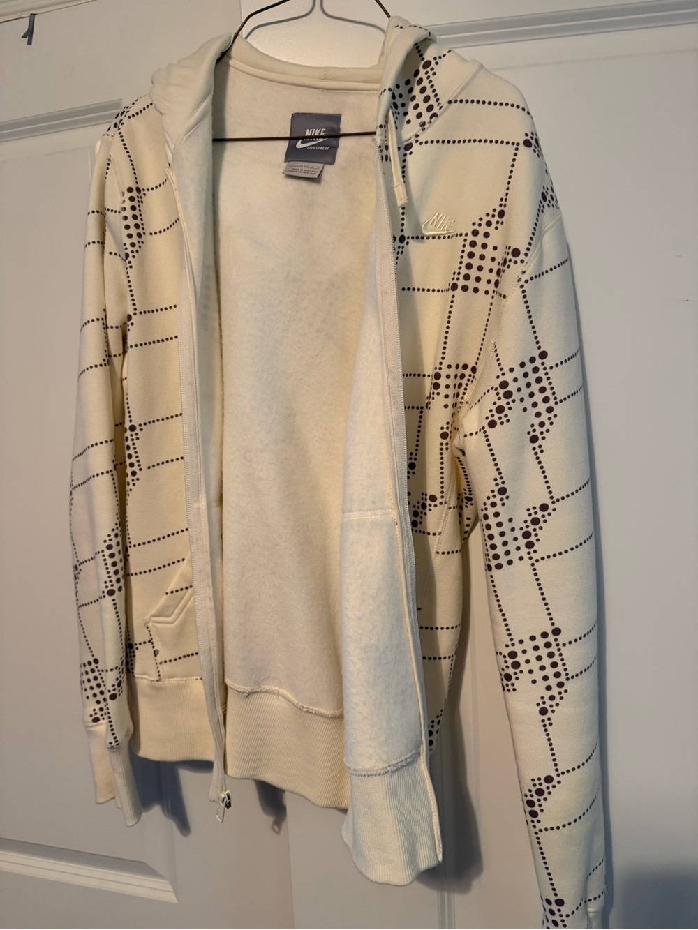 Nike Cream Hoodie with Navy Logo Tag